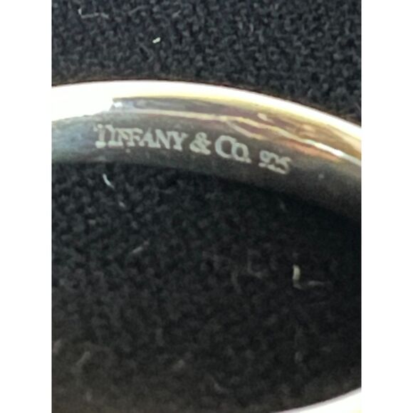 Authentic Tiffany&Co. Silver 925 Elsa Peretti Open Heart Ring With DiamondsSZ 7 - Picture 5 of 6